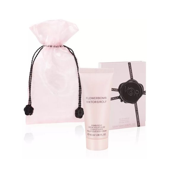 Viktor&Rolf Gift Set-Drawstring,Flowerbomb Spray&Body Cream-1.2ml,50ml-2pc-NEW - Picture 13 of 16